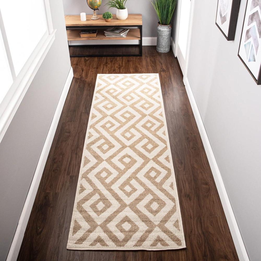 imageSuperior Folk Diamond Rustic Eclectic Bohemian PowerLoomed Indoor Area Rug 3 x 5 RedIvory