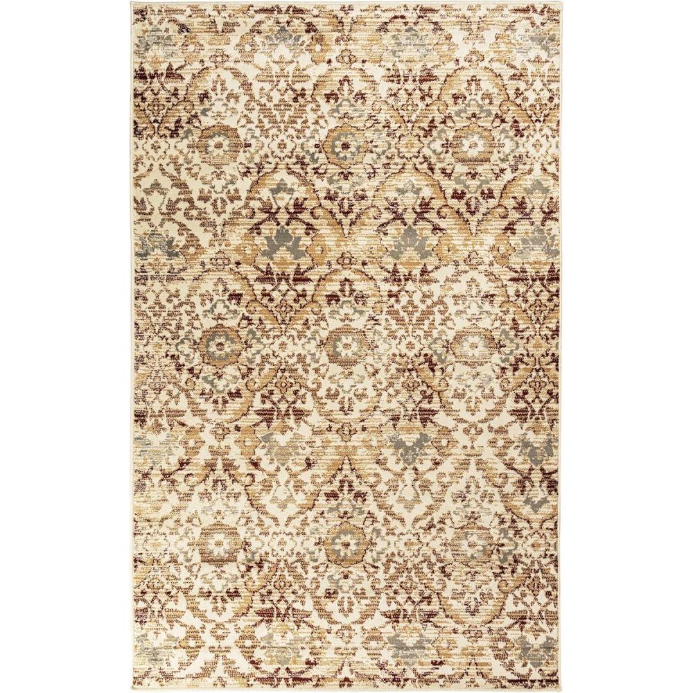 imageSuperior Folk Diamond Rustic Eclectic Bohemian PowerLoomed Indoor Area Rug 3 x 5 RedIvory Red