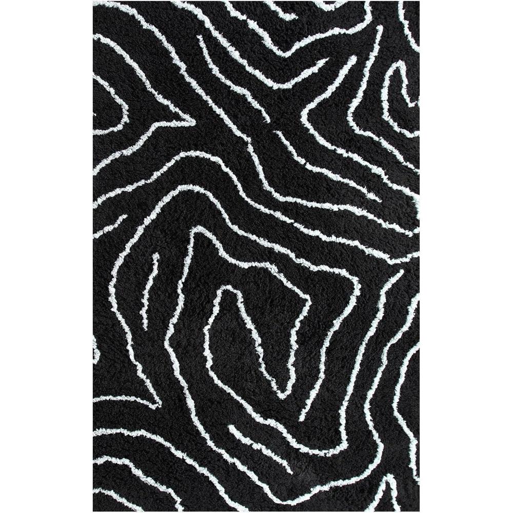 imageSuperior Hand Woven and Soft Shag Rug Carelton Collection WhiteGrey 5 feet by 8 feet 5 x 8Black  Silver