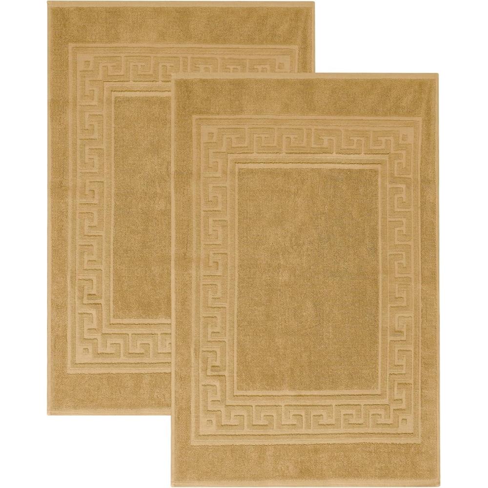 imageSuperior Heavyweight Cotton Bath Mats Bath Rugs For Bathroom Accessories Washable Rug For Shower Bath Toilet Modern Decor No Backing Luxury Hotel And Spa Quality Set of 2 22quot x 35quot TaupeToast
