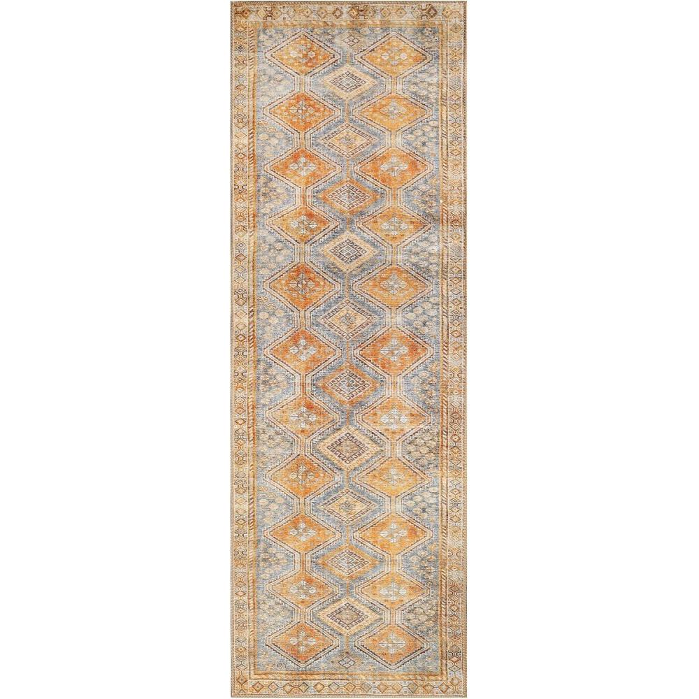 imageSuperior Indoor Area Rug Aesthetic Home Decor Floor Rugs for Living Room Office Kitchen Entryway Dining Southwestern Geometric Ren Collection Blue Orange 5 x 7 6quot Blue OrangeDijon Yellow