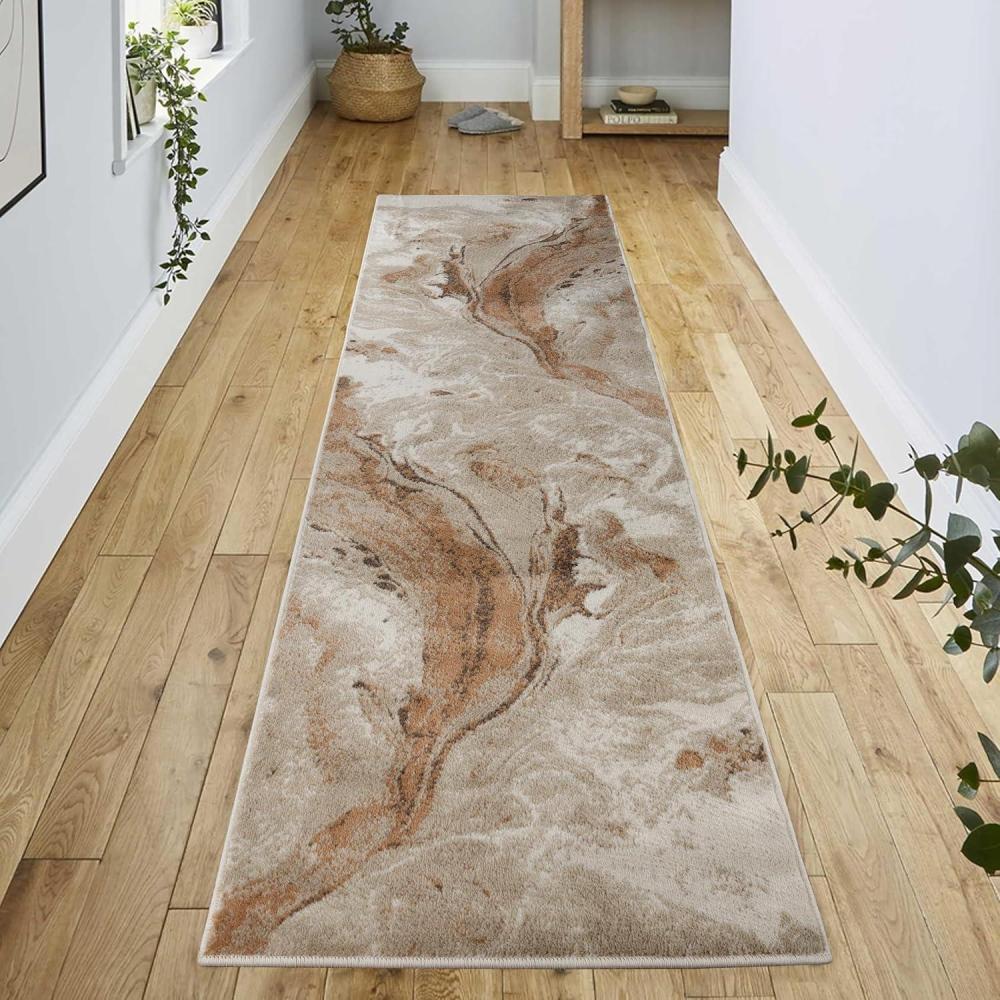 imageSuperior Indoor Area Rug Jute Backing Modern Farmhouse Medallion Rugs for Hallways Entryway Kitchen Floors Office Floor Cover Einsgrove Collection 5 x 8 RivuletBeige