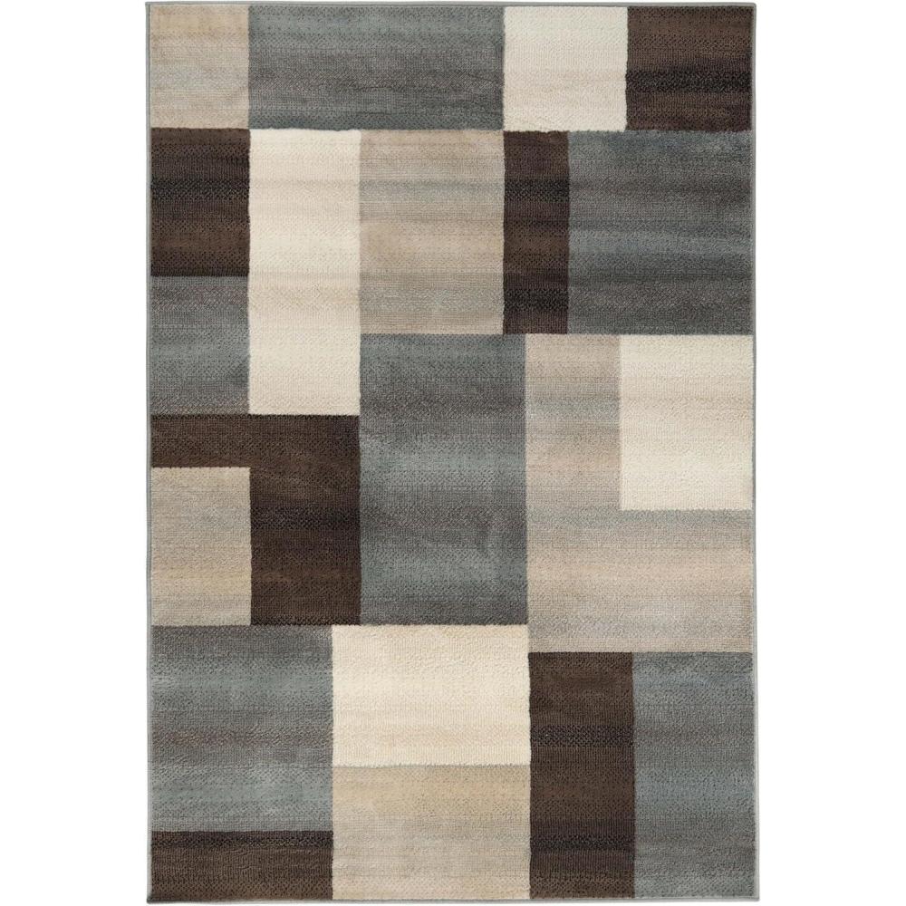imageSuperior Indoor Area Rug Jute Backing Modern Plush Rugs for Entryway Kitchen Floors Office Floor Cover Color Block Rugs Clifton Collection 4 x 6 BeigeBlueGrey