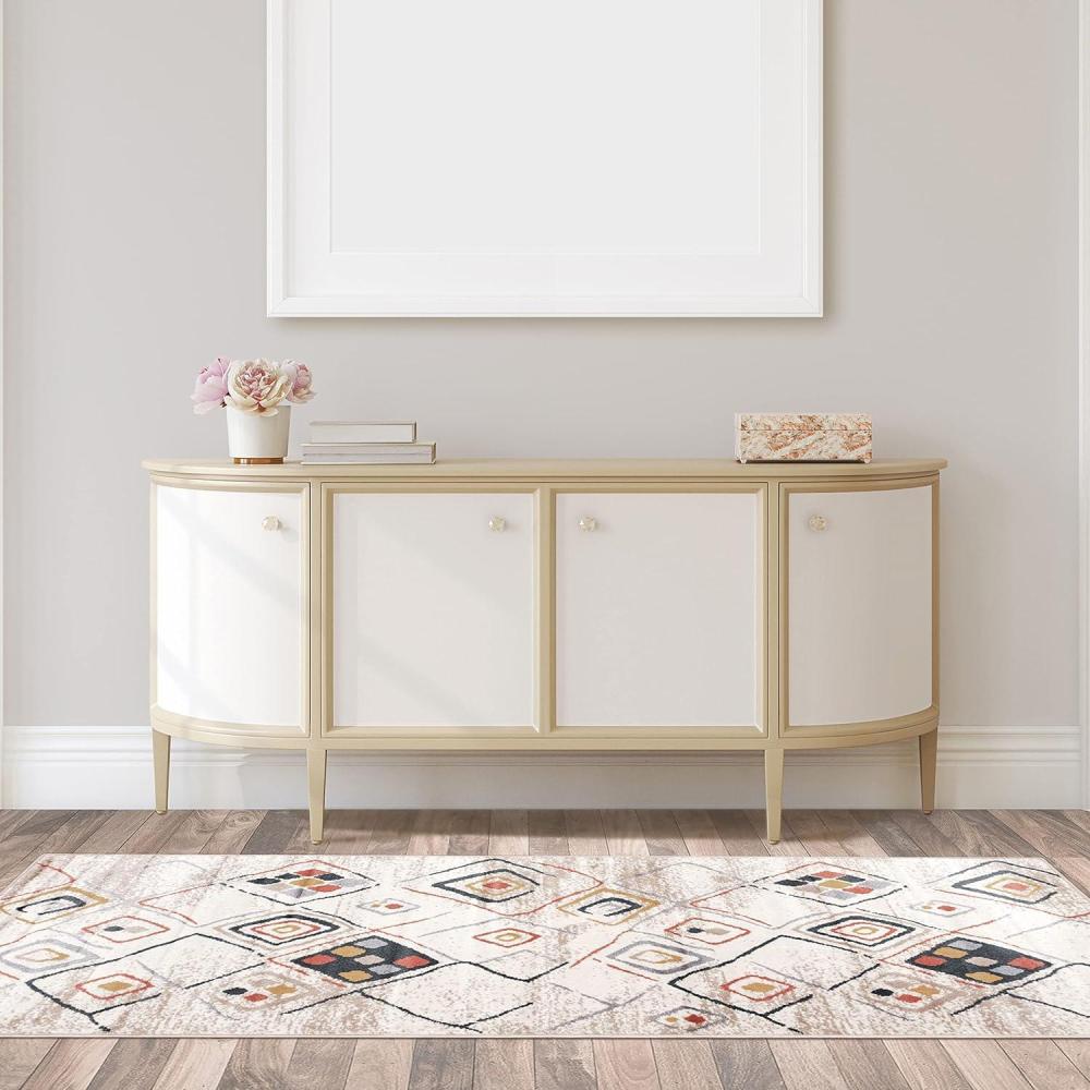 imageSuperior Indoor Area Rug Jute Backing Modern Plush Rugs for Entryway Living Room Kitchen Floors Bedroom Hallway Office Floor Cover Abstract Rugs Cobblestone Collection4 x 6 Brown BeigeTaupe
