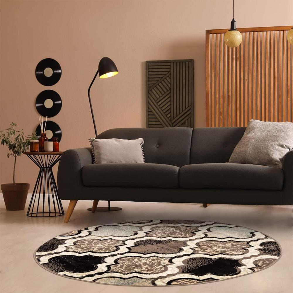 imageSuperior Indoor Area Rug Jute Backing Modern Plush Rugs for Hallway Living Dining Room Office Kitchen Geometric Trellis Floor Decor Viking Collection 8 x 8 IvoryB Ivory