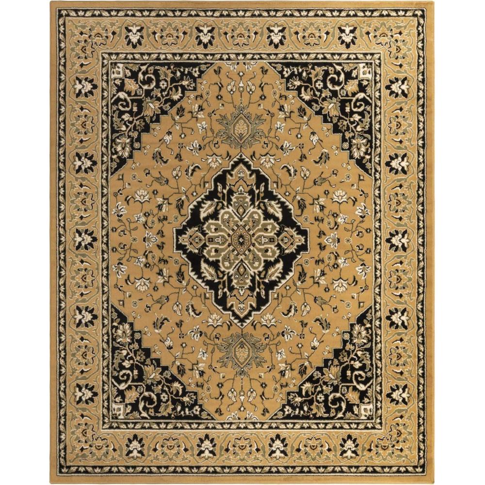 imageSuperior Indoor Area Rug Jute Backing Rugs for Entryway Dining Kitchen Bedroom Floors Traditional Floor Decor Oriental Medallion Indoor Rug Glendale Collection 2 x 3 BrownGold