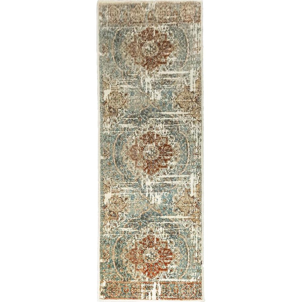 imageSuperior Indoor Area Rug Jute Backing Soft Modern Rugs for Entryway Kitchen Floors Office Floor Cover Floral Medallion Rugs Rangoli Collection 7 x 9 MaroonCanal Blue
