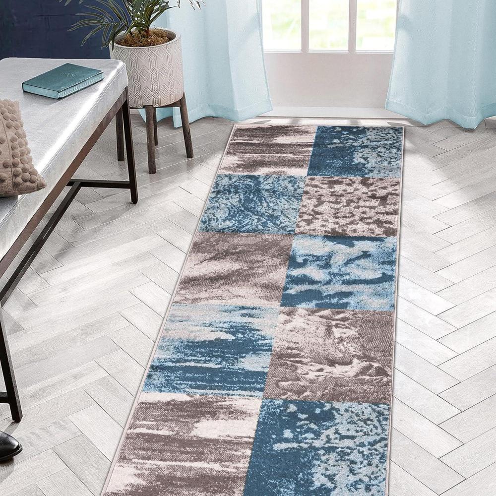 imageSuperior Indoor Area Rug Jute Backing Soft Modern Rugs for Entryway Kitchen Floors Office Floor Cover Floral Medallion Rugs Rangoli Collection 7 x 9 MaroonBlue