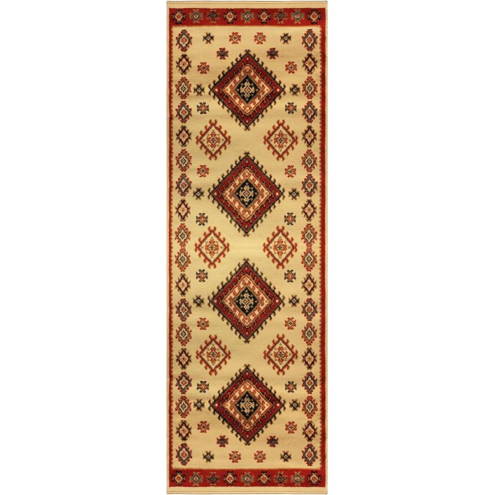 imageSuperior Indoor Area Rug Jute Backing Traditional Medallion Rugs for Entry Kitchen Floors Plush Floor Cover Floral Scroll Border Rug Kensington Collection 3 x 5 BrownIvory