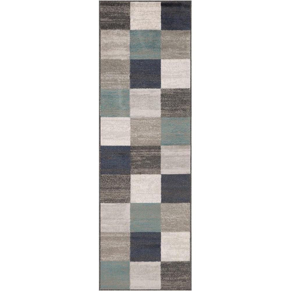 imageSuperior Indoor Area Rug Neutral Modern Geometric Home Decor For Living Room Dining Kitchen Bedroom Office Nursery Woven Rugs Jute Backing Rockaway Collection 4 x 6 Majolica BlueRivulet
