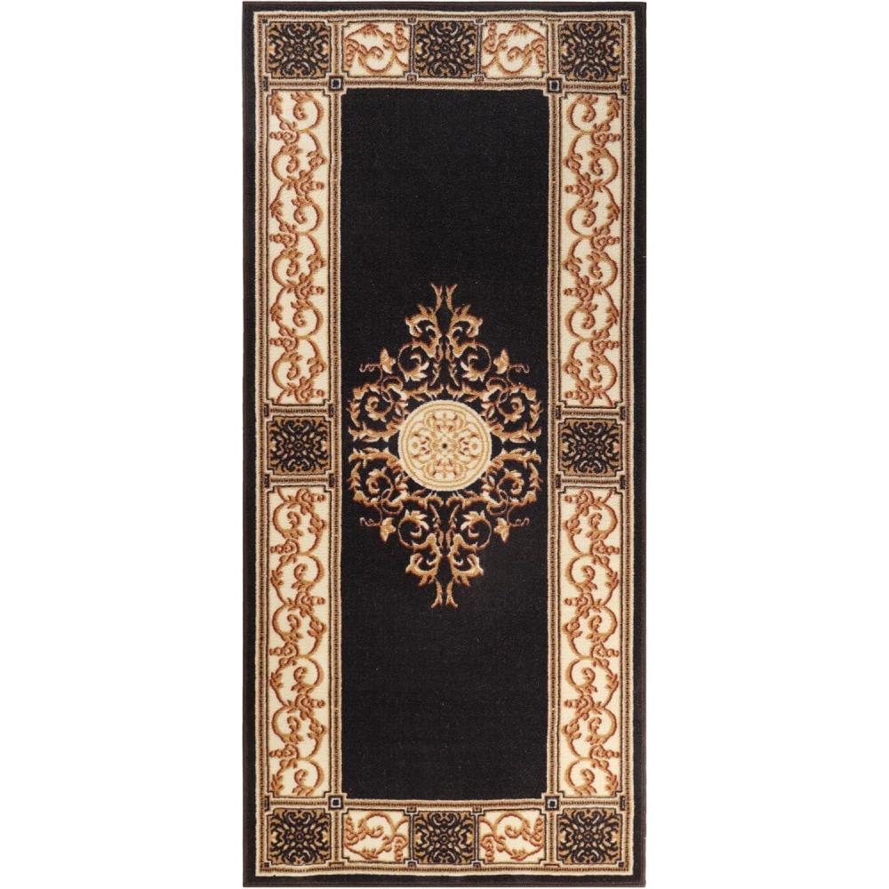 imageSuperior Indoor Area Rug Plush Carpet Cover Traditional Oriental Medallion Perfect for Hallway Entryay Living Dining Bedroom Office Kitchen Medallion Collection 10 x 14 Midnight BlueCoffee