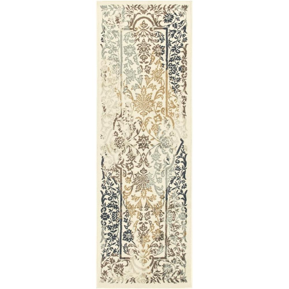 imageSuperior Indoor Area Rug or Runner Jute Backing Traditional Floral Scroll Medallion Ideal for Entryway Living Room Kitchen Bedroom Hallway Floor Cover Astral Collection 2 7quot x 8 Beige RedIvory Brown