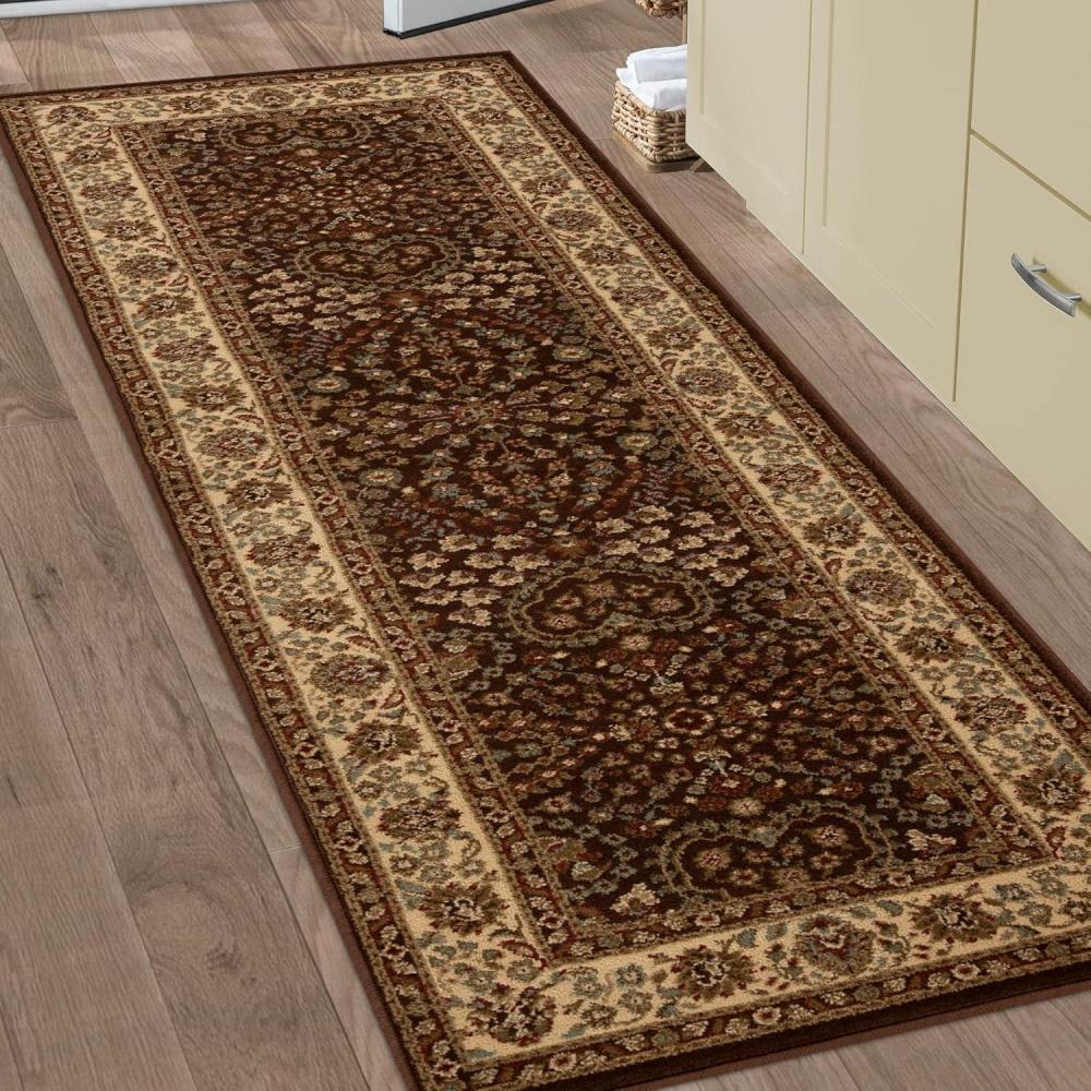 imageSuperior Indoor Area Rug or Runner Jute Backing Traditional Floral Scroll Medallion Ideal for Entryway Living Room Kitchen Bedroom Hallway Floor Cover Astral Collection 2 7quot x 8 Beige RedBeige Red