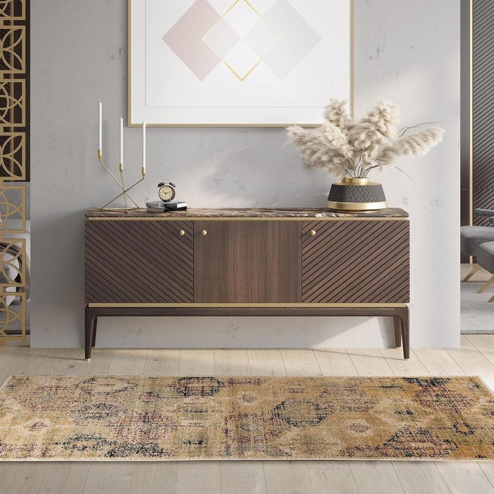 imageSuperior Indoor Area Rug or Runner Jute Backing Traditional Floral Scroll Medallion Ideal for Entryway Living Room Kitchen Bedroom Hallway Floor Cover Astral Collection 2 7quot x 8 Beige RedBrown Red