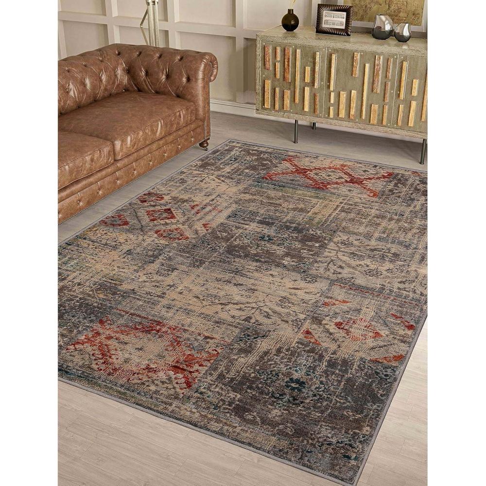 imageSuperior Indoor Area Rug or Runner Modern Abstract Floor Decor Soft Plush Rugs Aesthetic Home Accessories For Living Room Bedroom Office Kitchen Dining Cullen Collection 2 x 3 Brown BlackAmara  Grey  Z