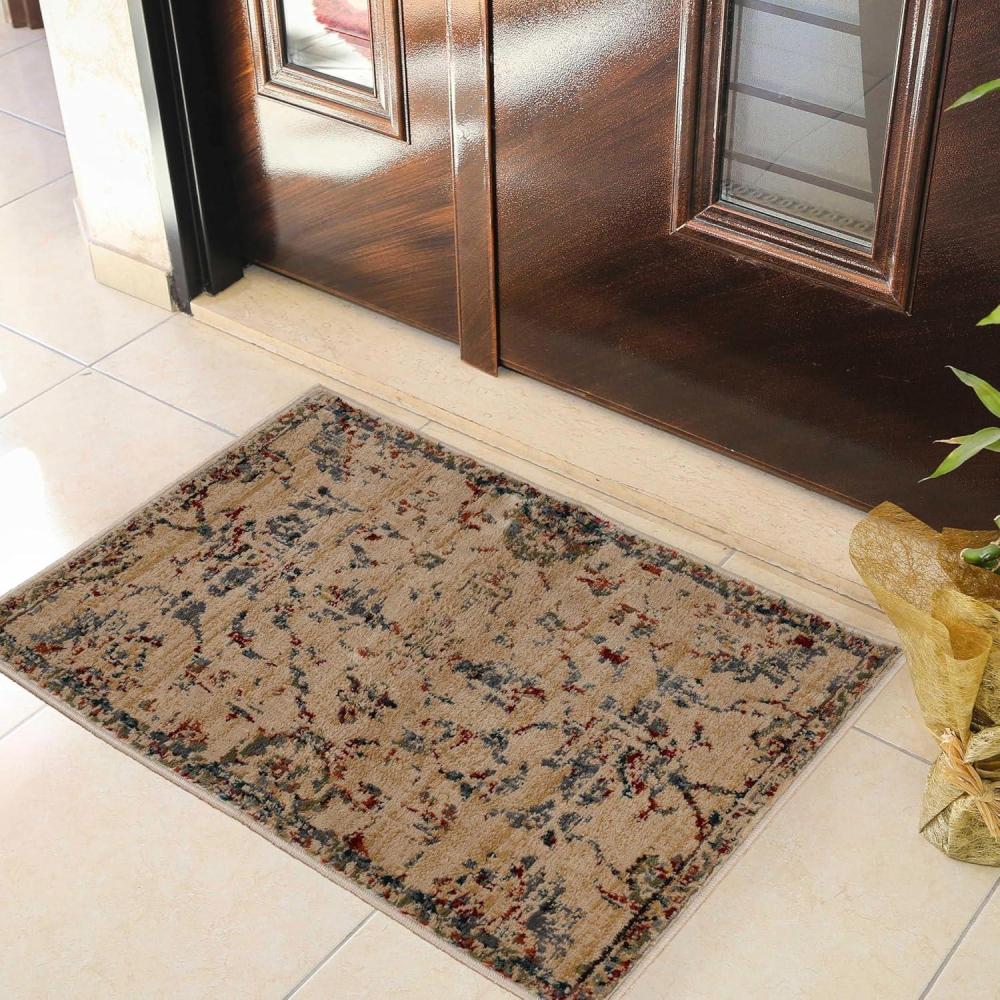 imageSuperior Indoor Area Rug or Runner Modern Abstract Floor Decor Soft Plush Rugs Aesthetic Home Accessories For Living Room Bedroom Office Kitchen Dining Cullen Collection 2 x 3 Brown BlackRed Brown