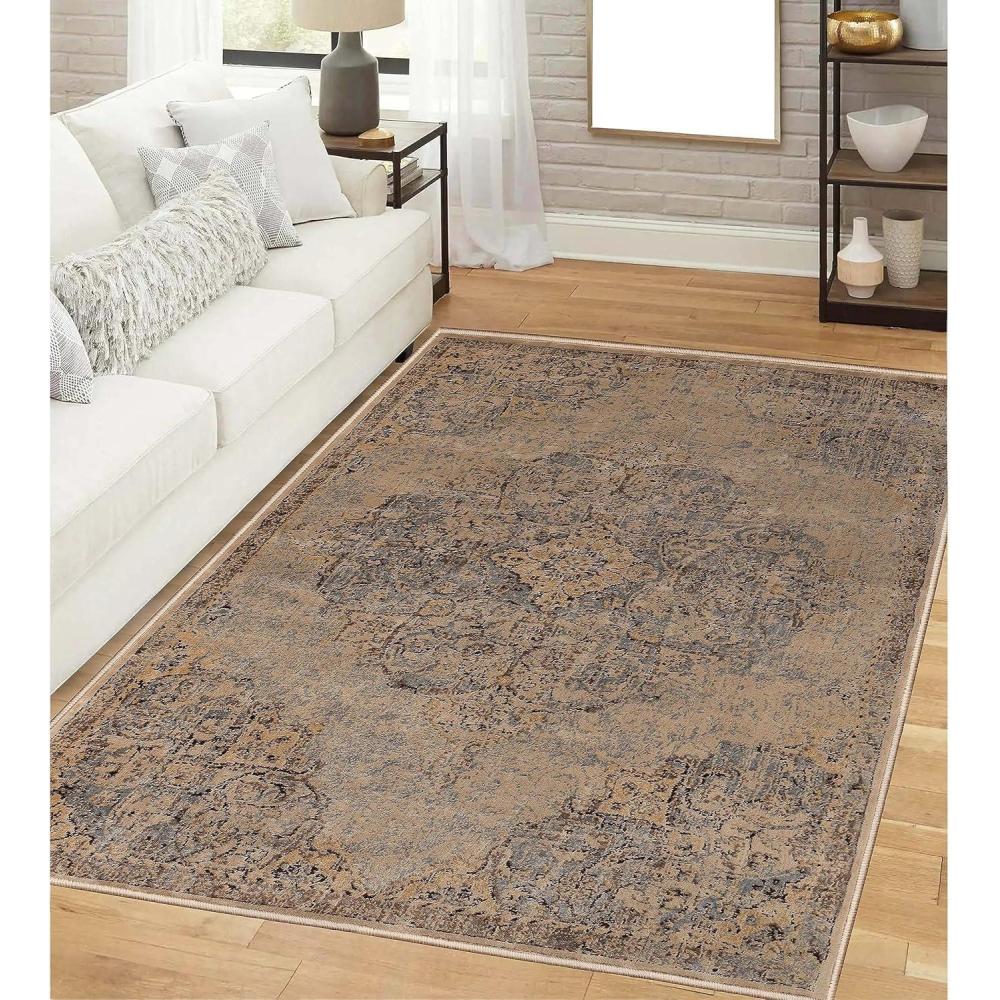 imageSuperior Indoor Area Rug or Runner Modern Abstract Floor Decor Soft Plush Rugs Aesthetic Home Accessories For Living Room Bedroom Office Kitchen Dining Cullen Collection 2 x 3 Brown BlackMeve  Ivorygrey  Z