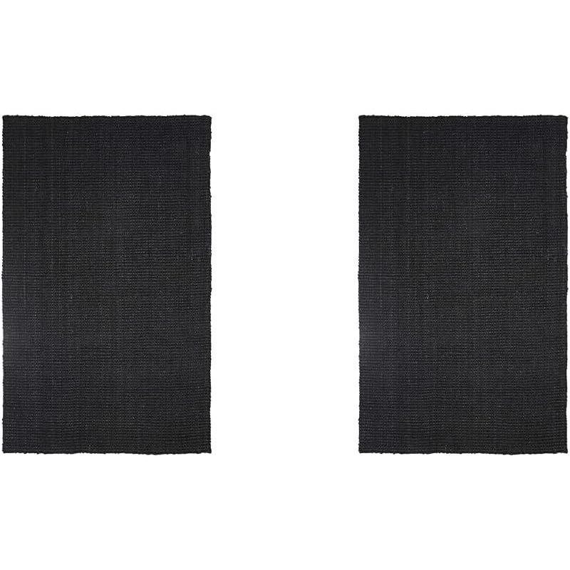 imageSuperior Indoor Braided Jute Small Area Rug Modern Aesthetic Home Decor for Entryway Living Room Dining Bedroom Office Nursery Kitchen Soft Reversible Rugs Kula Collection Natural 3x5Black