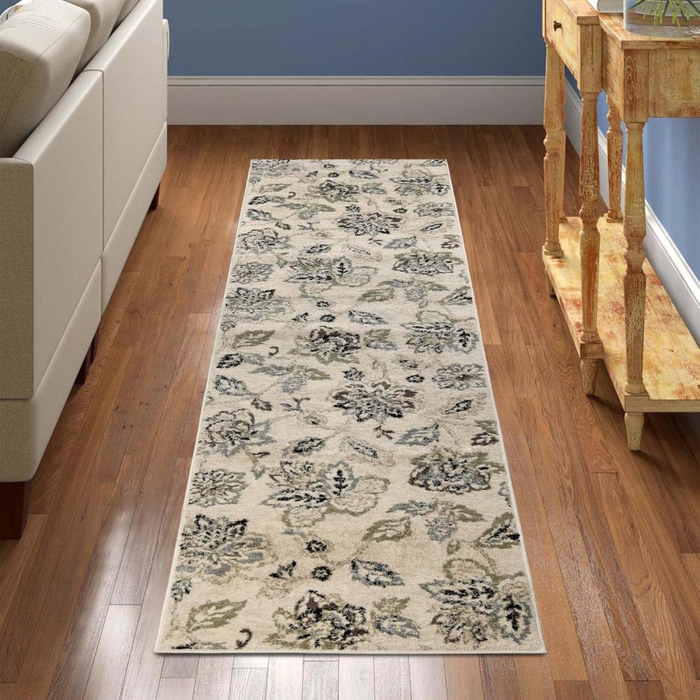 imageSuperior Indoor Large Area Rug for Hallways Entry Office LivingBedroom Hardwood Tile Floor Cover Carpet Cover Modern Farmhouse Floral Decor Jacobean Collection 2 7quot x 8 Beige BrownMulticolored