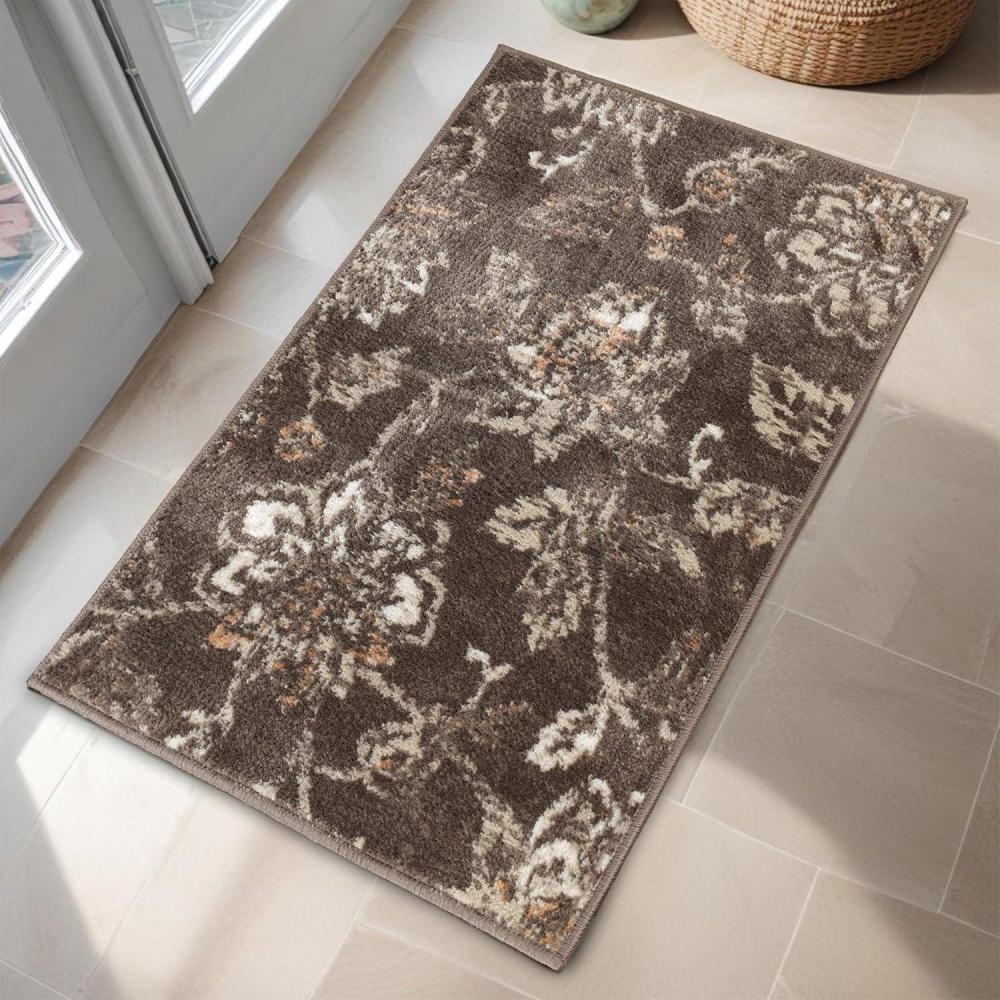 imageSuperior Indoor Large Area Rug for Hallways Entry Office LivingBedroom Hardwood Tile Floor Cover Carpet Cover Modern Farmhouse Floral Decor Jacobean Collection 2 7quot x 8 Beige BrownTaupe