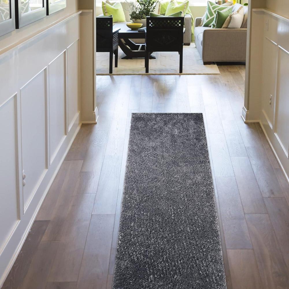 imageSuperior Indoor Large Shag Area Rug with Cotton Backing Ultra Plush and Soft Fuzzy Rugs for Living Room Bedroom Office Playroom Kids Home Floor Decor Berlin Collection 4 X 6 SilverGrey