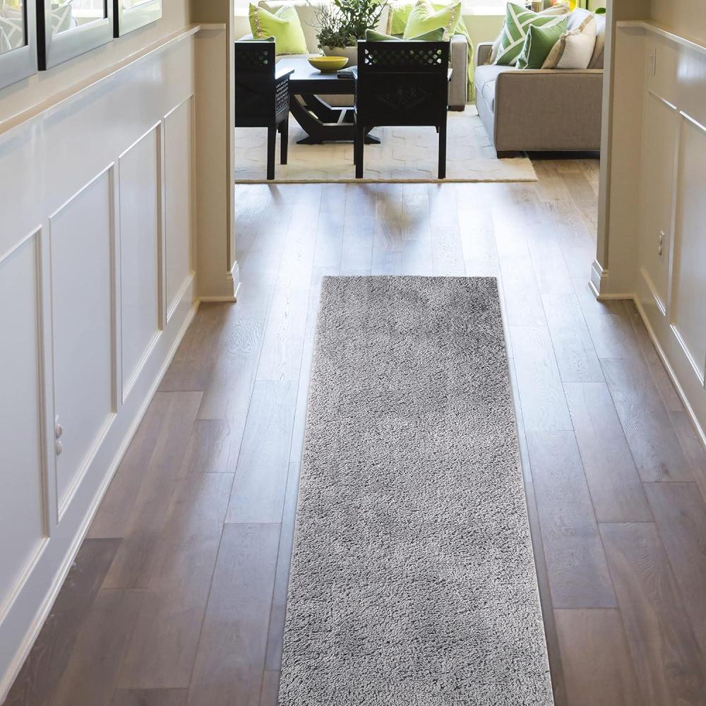imageSuperior Indoor Large Shag Area Rug with Cotton Backing Ultra Plush and Soft Fuzzy Rugs for Living Room Bedroom Office Playroom Kids Home Floor Decor Berlin Collection 4 X 6 SilverSilver