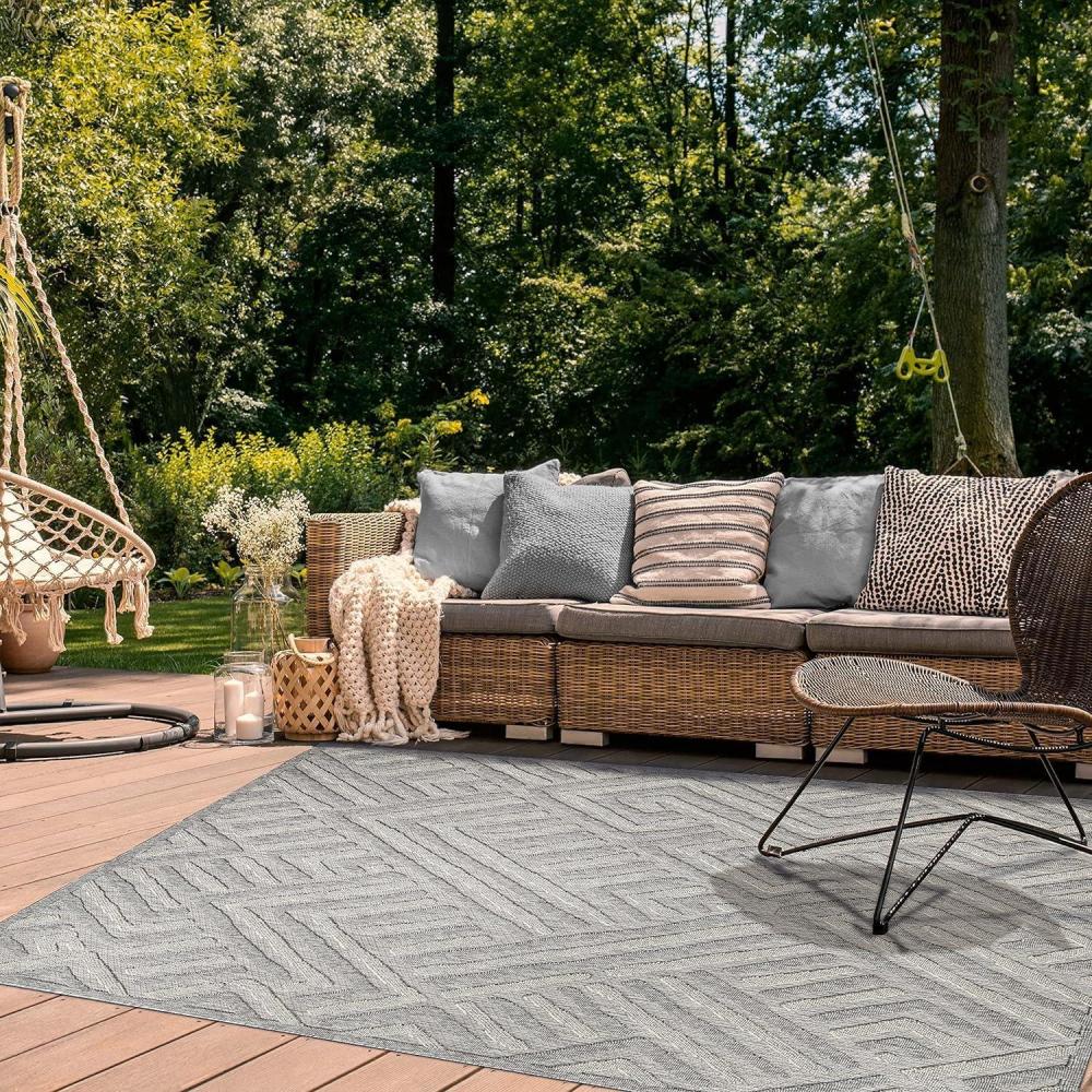 imageSuperior Indoor Outdoor Area Rug Floor Decor Perfect for Patio Bedroom Kitchen Living Room Entryway Playroom Nursery Carpet Cover Diamonds Sterling Collection 7 10quot x 9 10quot GreyWynn  Charcoal