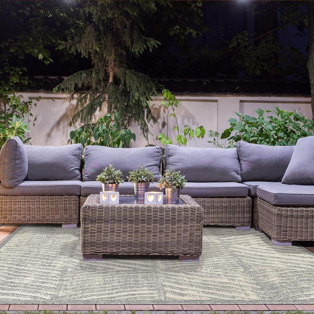 imageSuperior Indoor Outdoor Area Rug Floor Decor Perfect for Patio Bedroom Kitchen Living Room Entryway Playroom Nursery Carpet Cover Diamonds Sterling Collection 7 10quot x 9 10quot GreyEllery  Cream