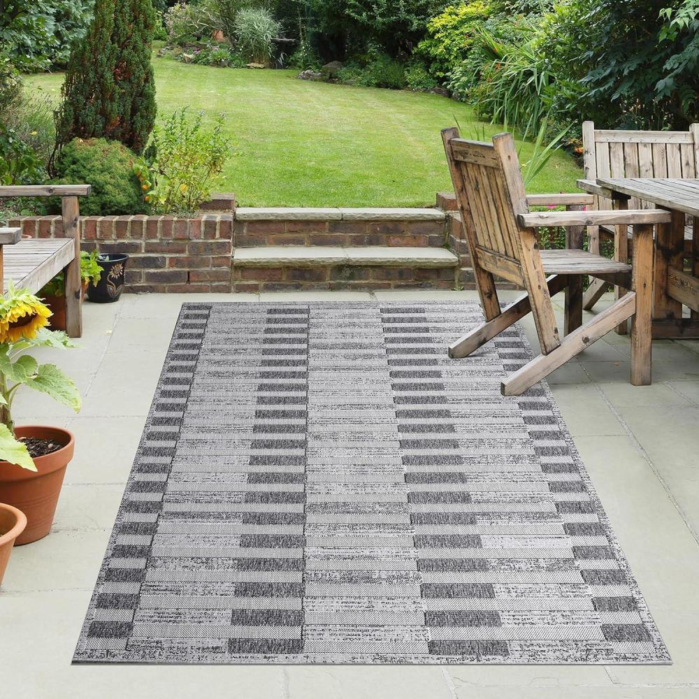 imageSuperior Indoor Outdoor Area Rug Floor Decor Perfect for Patio Bedroom Kitchen Living Room Entryway Playroom Nursery Carpet Cover Diamonds Sterling Collection 7 10quot x 9 10quot GreyGrayson  Grey