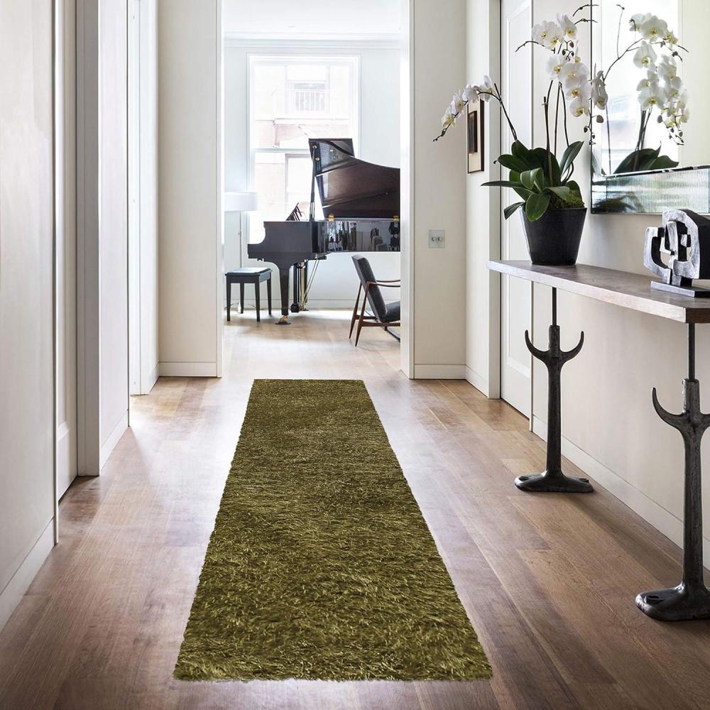 imageSuperior Indoor Shag Modern Fuzzy Soft Cozy Shaggy LivingDining Room Bedroom Office Entryway Kitchen Dorm Playroom Kids Nursery Textured Area Rug 2 ft 5 in x 12 ft SageSage