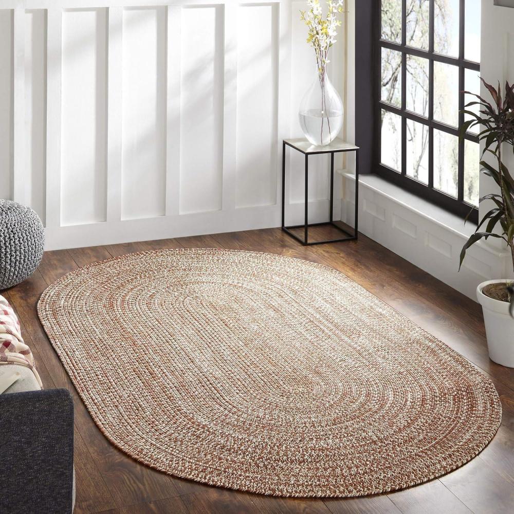 imageSuperior IndoorOutdoor Area Rug DualTone Reversible Braided Floor Decor for Patio Front Porch Entryway Living Room Office Nursery Artistic Home 5 x 8 Fog GreenWhiteBrickwhite