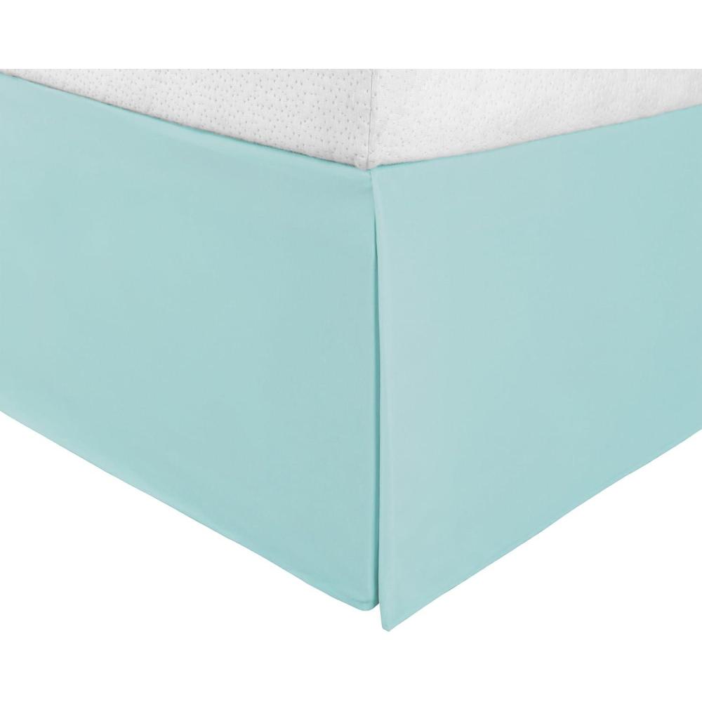 imageSuperior Infinity Luxury Soft 100 Brushed Microfiber Tailored Bed Skirt with 15 Drop Wrinkle Resistant with Pleats and Split Corners  Twin XL Bedskirt TanAqua Marine