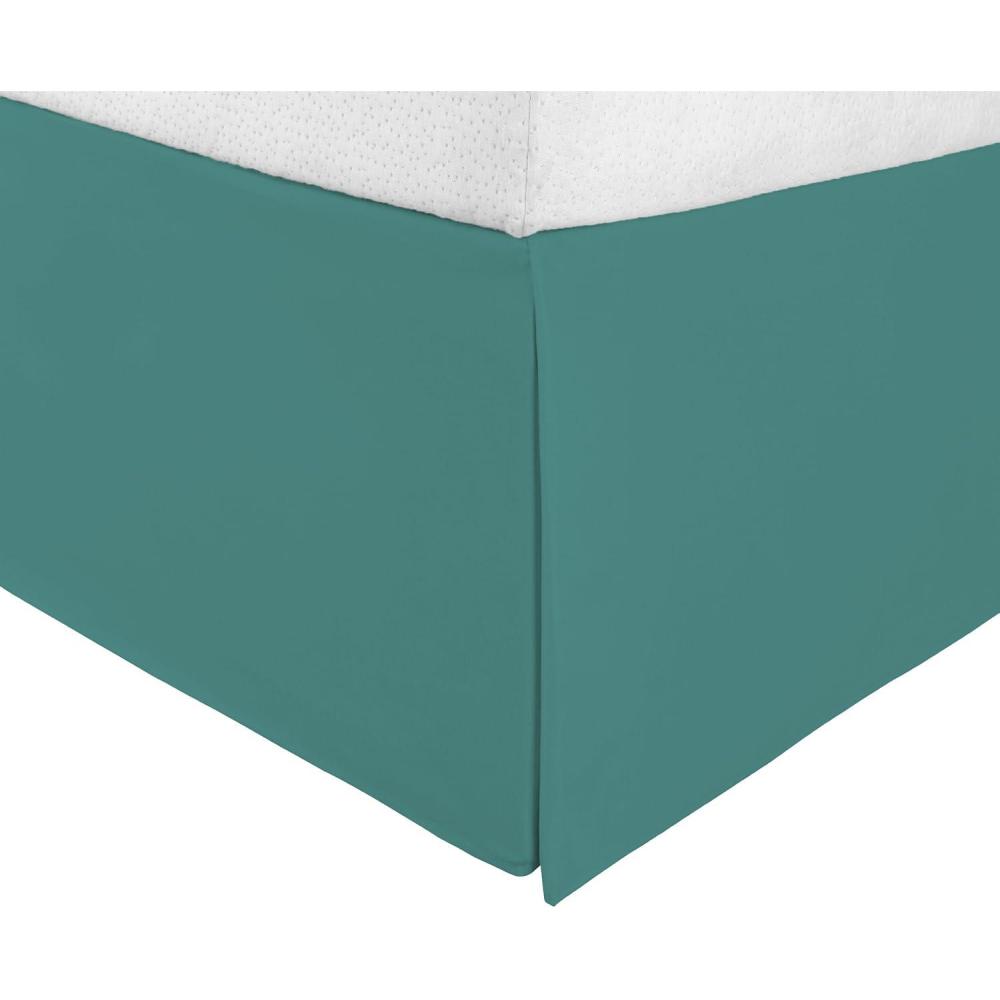 imageSuperior Infinity Luxury Soft 100 Brushed Microfiber Tailored Bed Skirt with 15 Drop Wrinkle Resistant with Pleats and Split Corners  Twin XL Bedskirt TanTeal