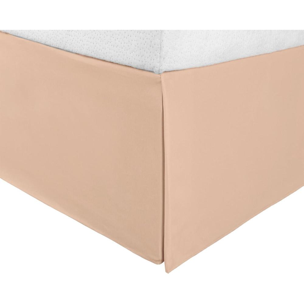 imageSuperior Infinity Luxury Soft 100 Brushed Microfiber Tailored Bed Skirt with 15 Drop Wrinkle Resistant with Pleats and Split Corners  Twin XL Bedskirt TanTan