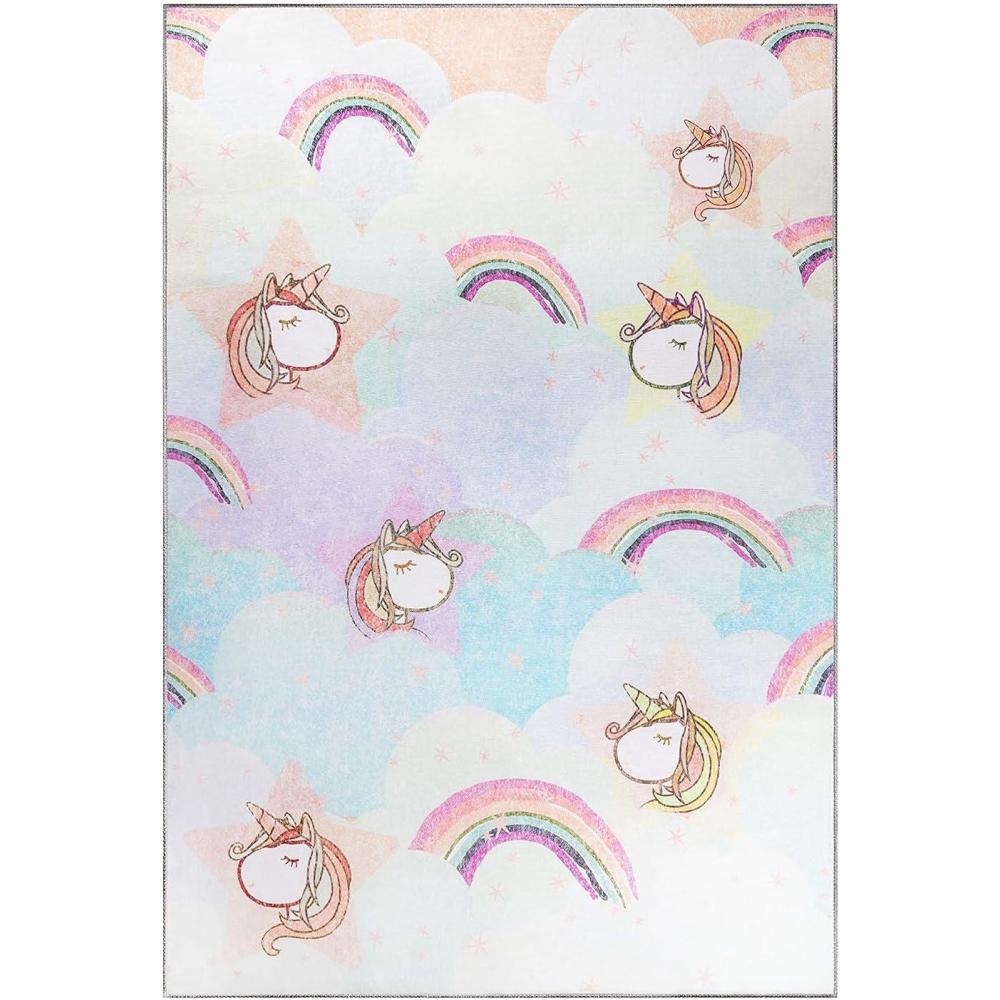 imageSuperior Kids Indoor Area Rug Jumbo Numbers Design Cute Rugs for Nursery Playroom Bedroom Living Room Unique Accent Soft Cotton Backed Entryway Playtime Collection 5 7quot x 8 9quot AquamarineTurquoise  Z
