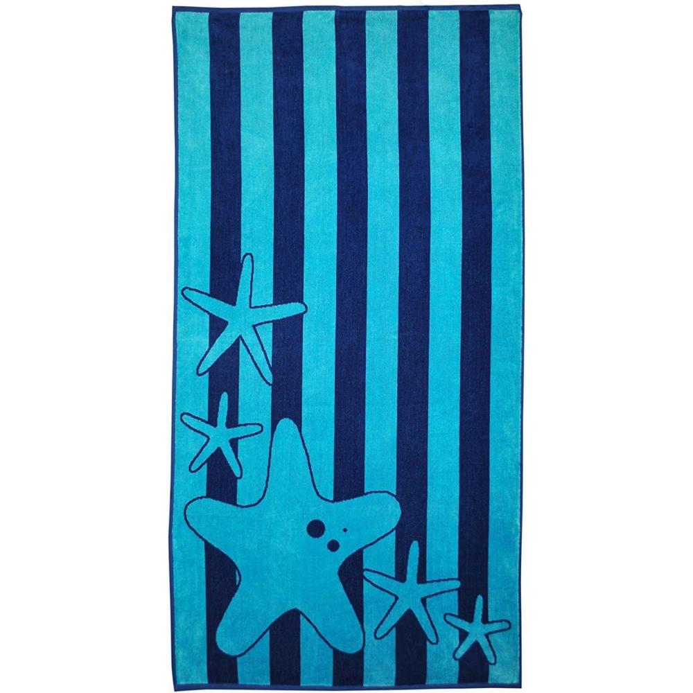 imageSuperior Luxurious 100 Cotton Beach Towels Oversized 34quot x 64quot Soft Velour Cotton and Absorbent Cotton Terry Thick and Plush Striped Beach Towels  Multicolored StripesBlue