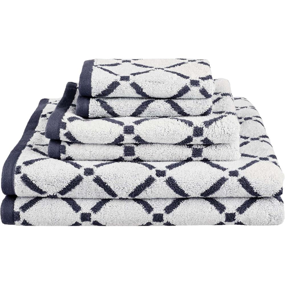imageSuperior Luxurious Diamonds Cotton Absorbent Oversized Bath Sheet Set of Two Quick Dry Perfect for Bathroom Kitchen or Beach Attached Loop for Hook Hanging Diamond and Solid ChocolateCreamCharcoalWhite
