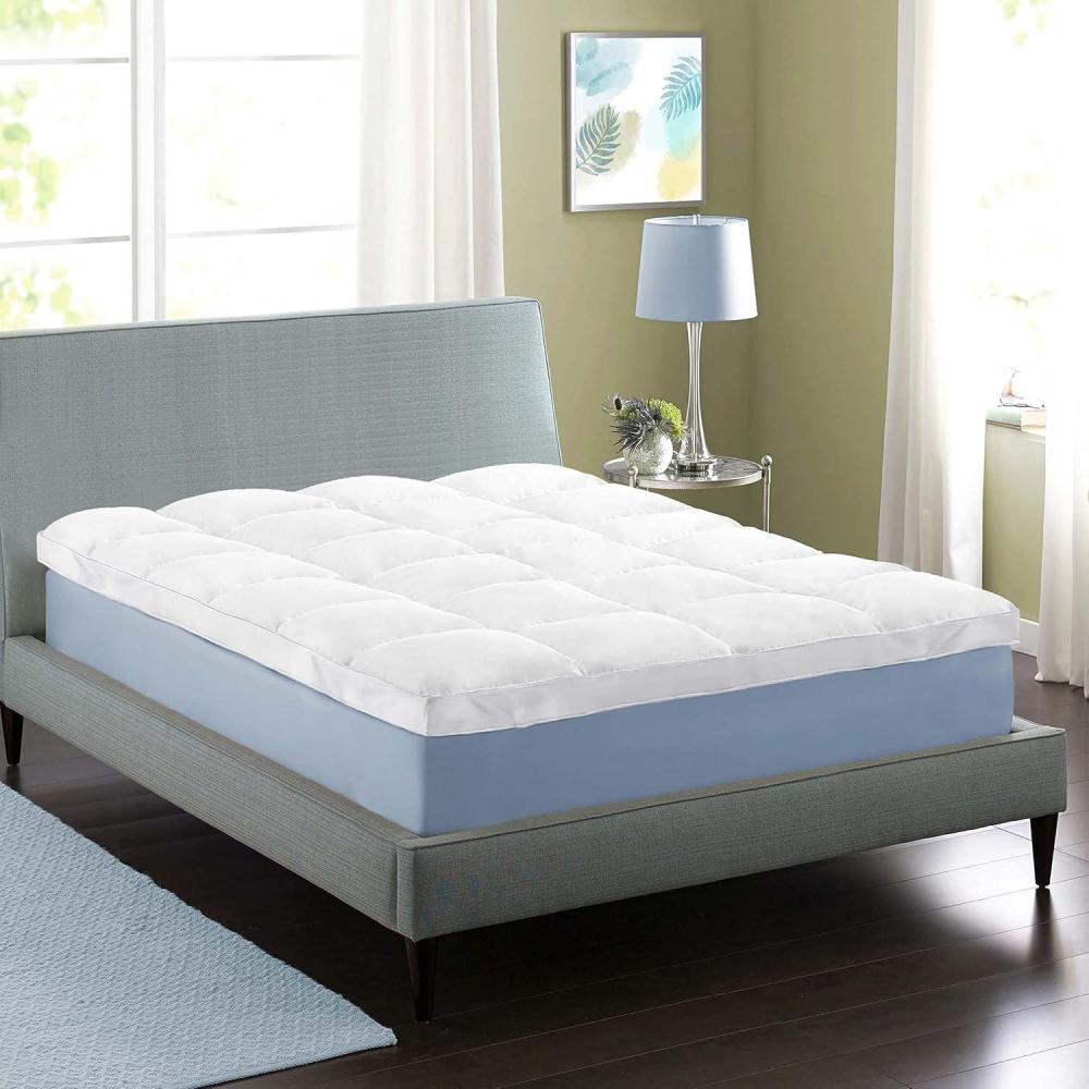 imageSuperior Mattress Topper Down Alternative 2 Inch Deep Sized Bed Pillow Top Comfort Pad Fluffy MattressTopper Protector Plush Cooling Extra Soft Hotel Quality Sleep AllSeason Queen WhiteKing