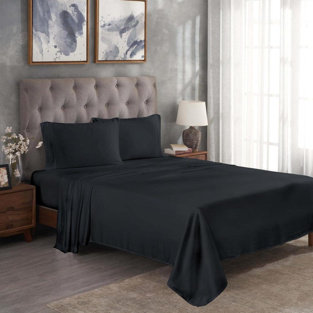 imageSuperior Modal from Beechwood 300Thread Count Solid Deep Pocket Sheet Set King White 4Piece SetxSuperiorBlack