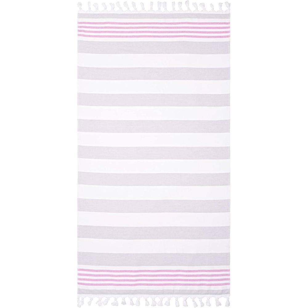 imageSuperior Oversized Cotton Beach Towel for Adults and Kids Quick Drying Towels for Pool Spa Resort Hotel Camping Travel Super Absorbent Striped with Tassels Tropical Cabana Collection BlackSunset