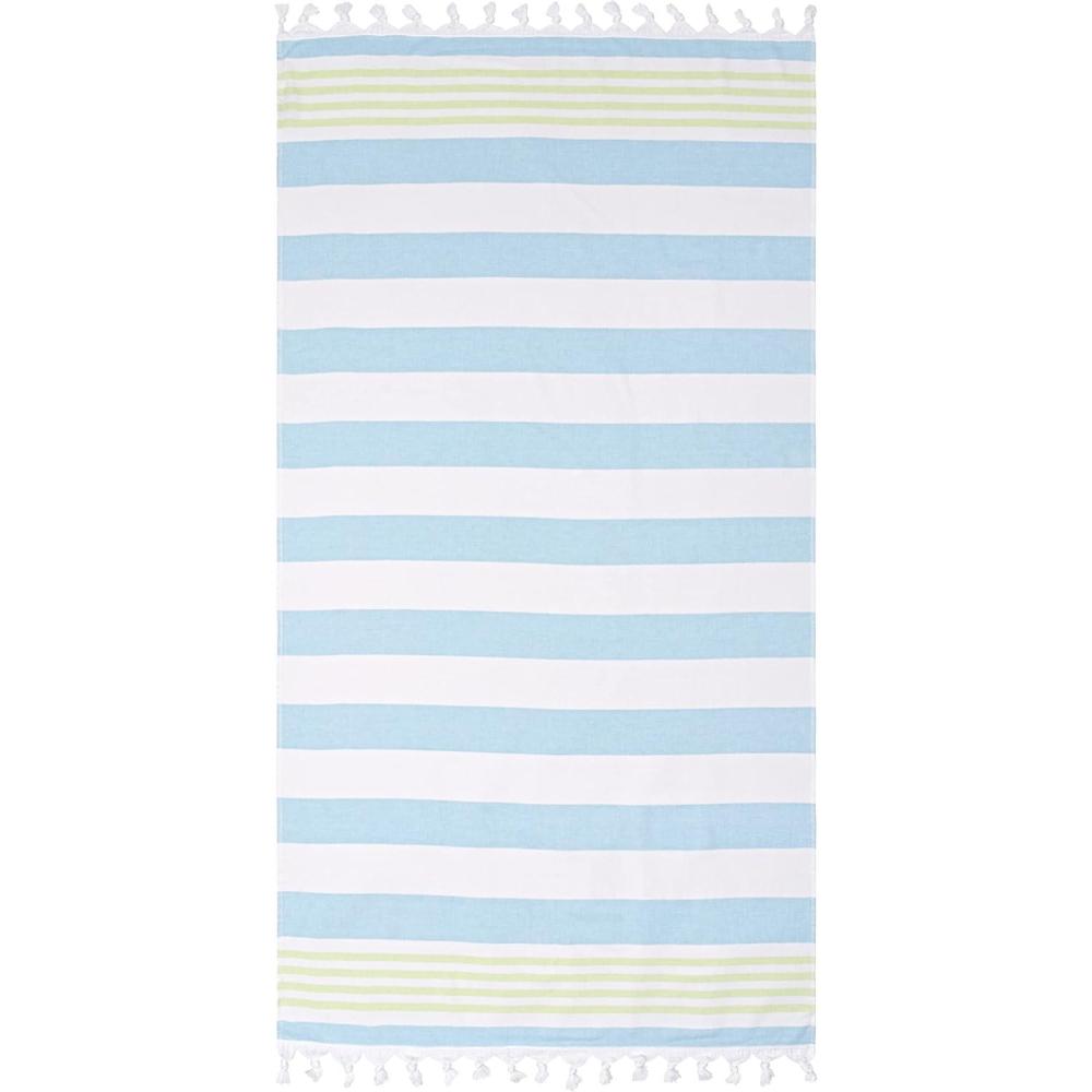imageSuperior Oversized Cotton Beach Towel for Adults and Kids Quick Drying Towels for Pool Spa Resort Hotel Camping Travel Super Absorbent Striped with Tassels Tropical Cabana Collection BlackKey West