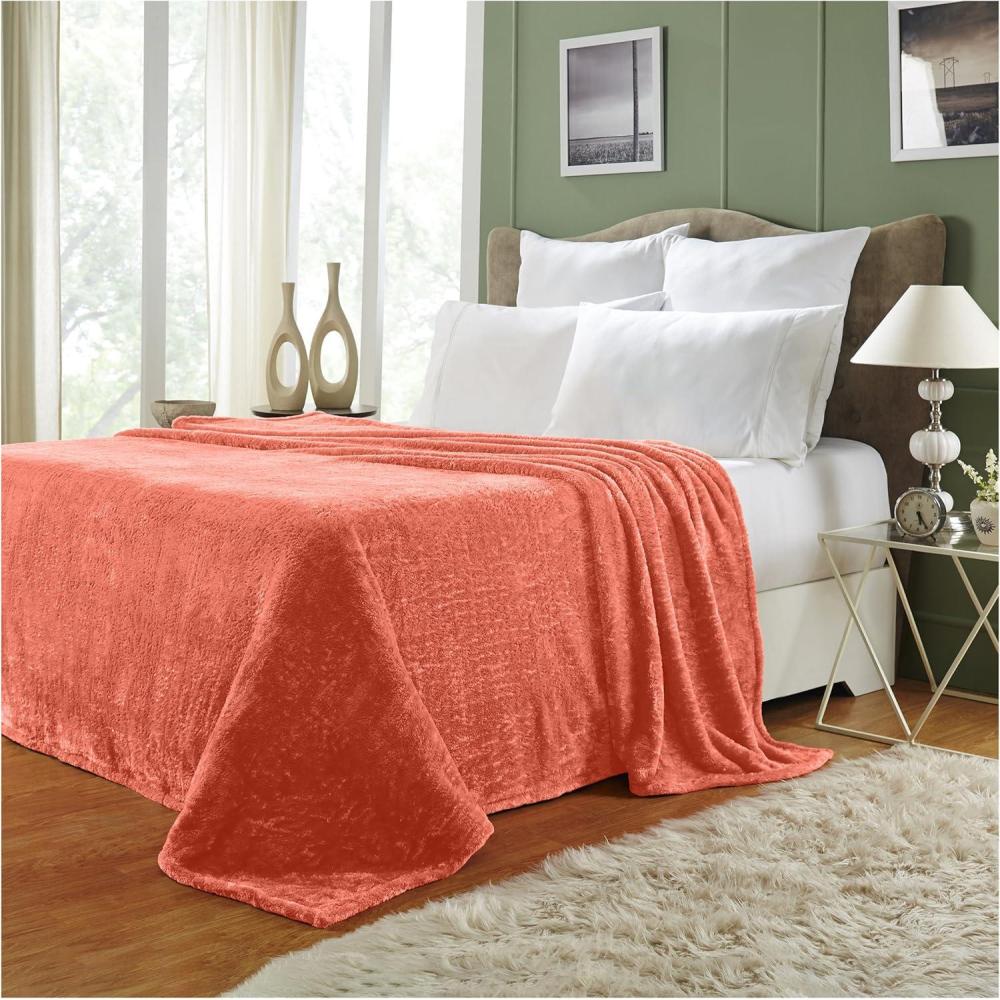imageSuperior Quality AllSeason Plush Silky Soft Fleece Blankets and Throws Coral KingCoral