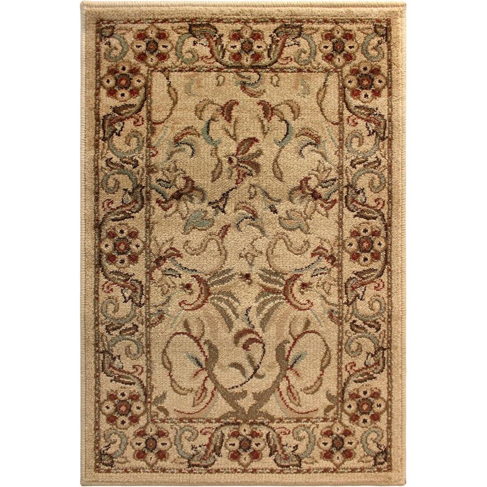 imageSuperior Rochdale Traditional Floral Scroll Indoor Area Rug with Jute Backing for Living Room Bedroom Office Kitchen Dining Washable Rugs Heritage Collection 2 x 3 IvoryIvory