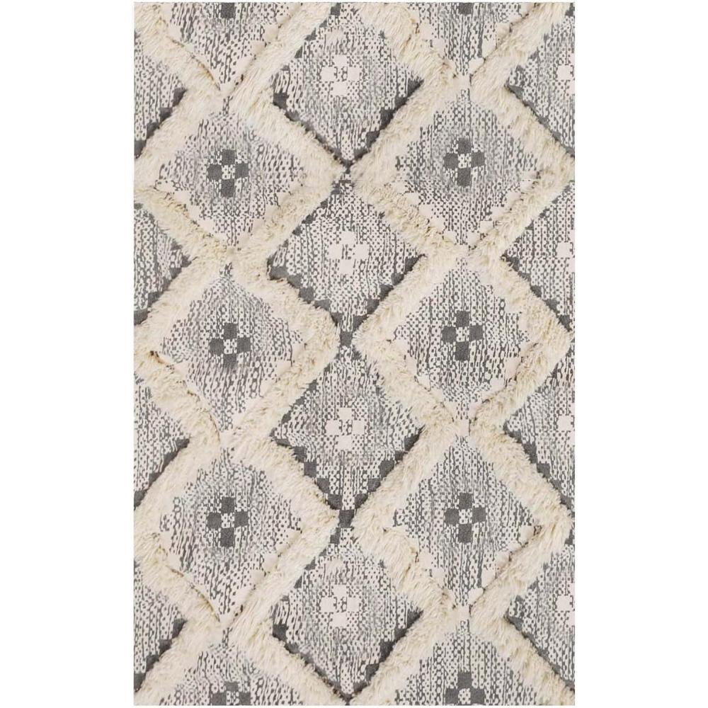 imageSuperior Talluah  Indoor Printed HandTuffed Room Decor for Bedroom Aesthetic Area Rug for Living Room  5 x 8  RustBlackDove  Grey