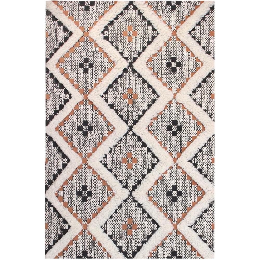 imageSuperior Talluah  Indoor Printed HandTuffed Room Decor for Bedroom Aesthetic Area Rug for Living Room  5 x 8  RustBlackRust  Black