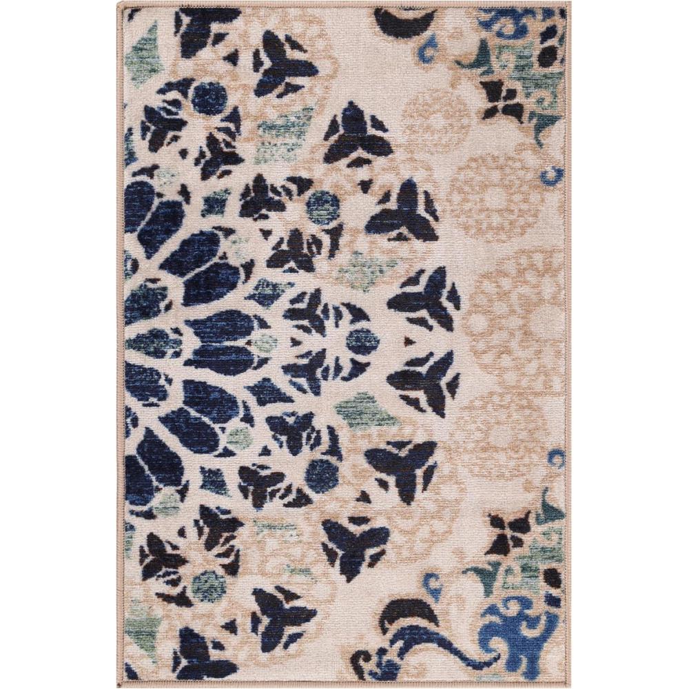 imageSuperior Washable Indoor Area Rug for Dining Kitchen Office Modern Floor Decor Soft Aesthetic Rugs Abstract Brushstrokes Indoor Rug Brayton Collection 5 x 8 OrangeCream