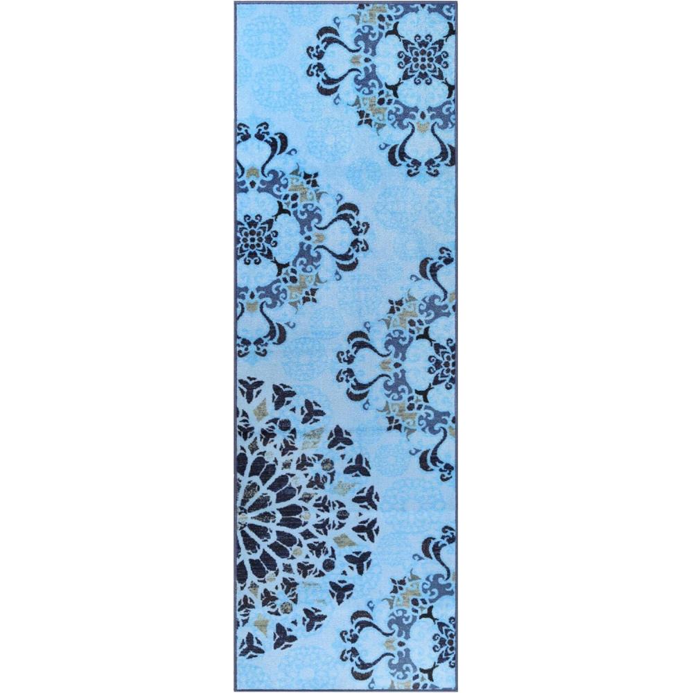 imageSuperior Washable Indoor Area Rug for Dining Kitchen Office Modern Floor Decor Soft Aesthetic Rugs Abstract Brushstrokes Indoor Rug Brayton Collection 5 x 8 OrangeLight Blue