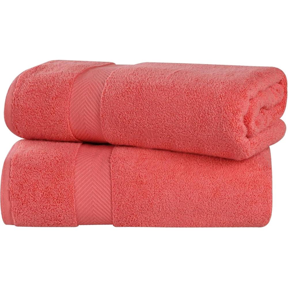 imageSuperior Zero Twist 100 Cotton Bathroom Towels Super Soft Fluffy and Absorbent Premium Quality 6 Piece Towel Set with 2 Washcloths 2 Hand Towels and 2 Bath Towels CoralCoral