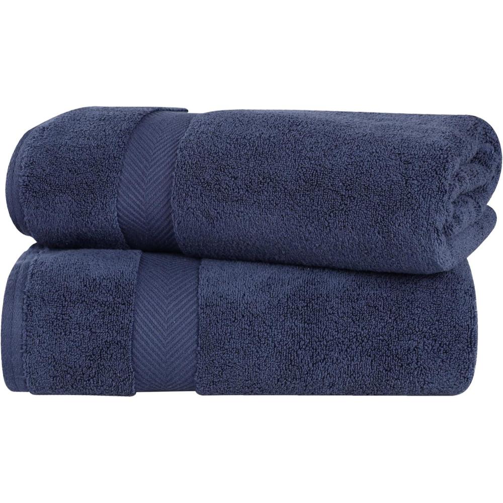 imageSuperior Zero Twist 100 Cotton Bathroom Towels Super Soft Fluffy and Absorbent Premium Quality 6 Piece Towel Set with 2 Washcloths 2 Hand Towels and 2 Bath Towels CoralMidnight Blue