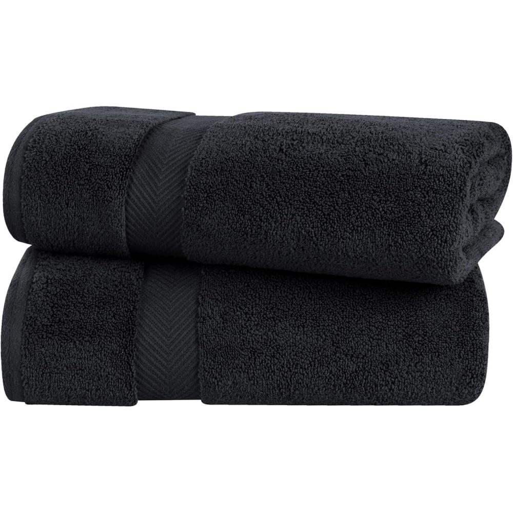imageSuperior Zero Twist 100 Cotton Bathroom Towels Super Soft Fluffy and Absorbent Premium Quality 6 Piece Towel Set with 2 Washcloths 2 Hand Towels and 2 Bath Towels CoralBlack